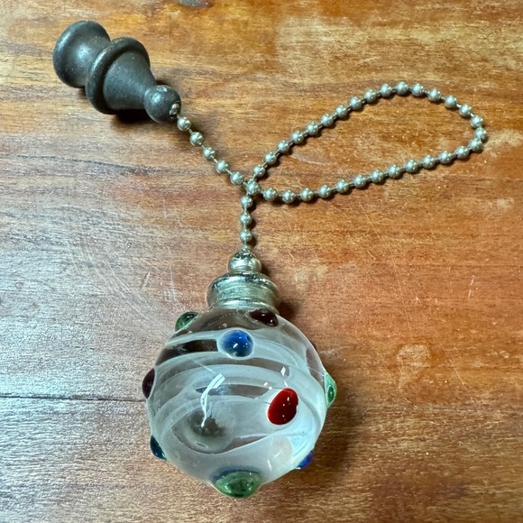 Multicolor Dotted Decorative Glass Orb Pull Chain for Ceiling Fans and Lights - Picture 3 of 12